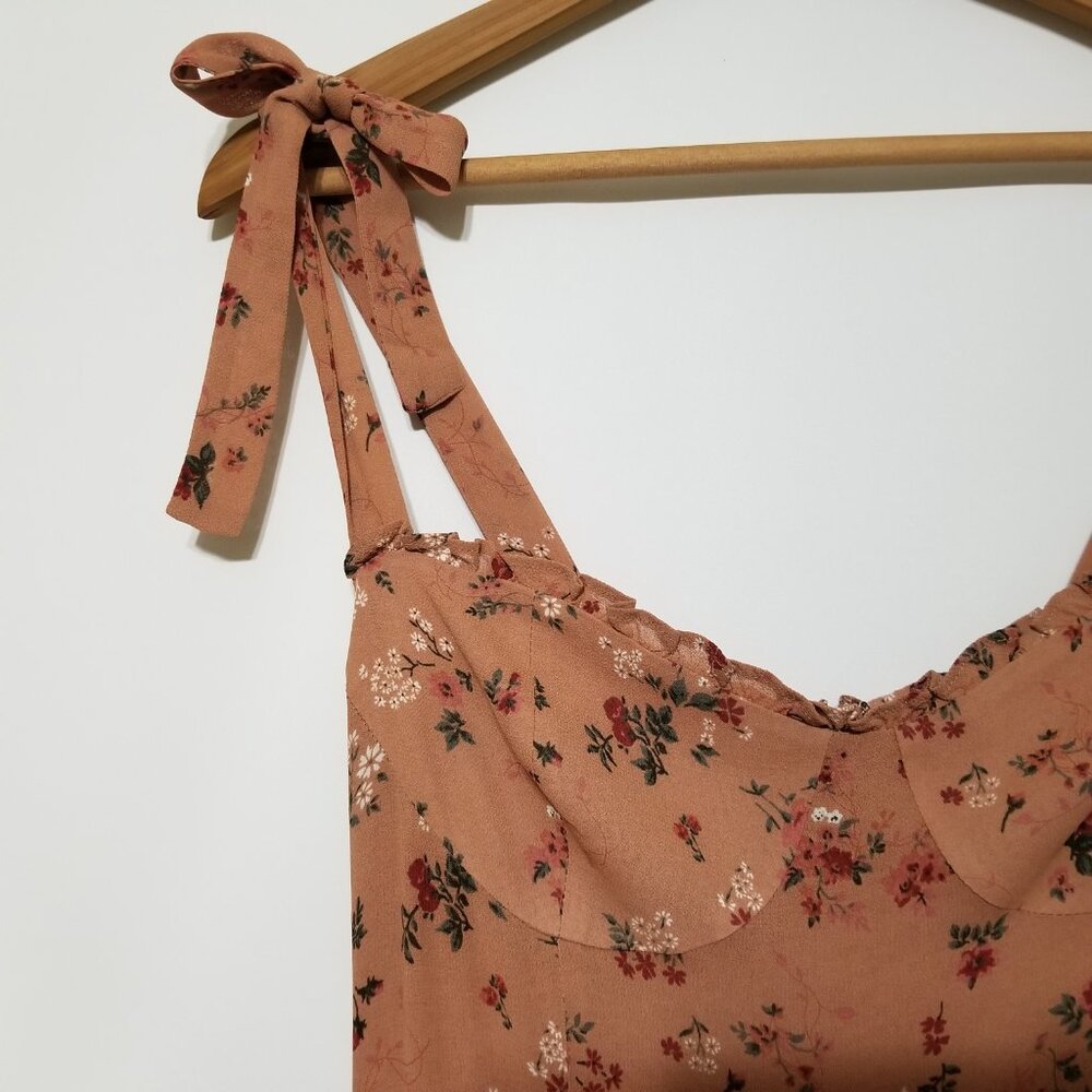 NWT Reformation Nikita Floral Midi Dress in Arianne (Rose Pink) Size‎ 8 - Picture 6 of 16